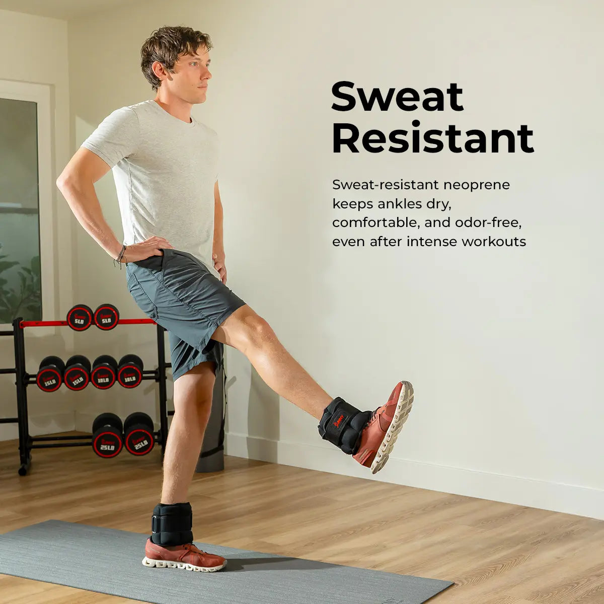 Day1Fitness Adjustable Ankle Weights Set of 2 1-5 Lbs 1Lb Removable Weights Padded Durable Sweat Resistant Customizable Fit for Home Gym Workouts Walking Running Jogging Cardio Pilates Strength Training Aerobics Fitness Exercise Toning Endurance Muscle Building