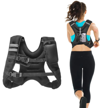 Vevor 12 lbs Adjustable Weighted Vest with Reflective Stripe for Strength Training, Running, and Fitness