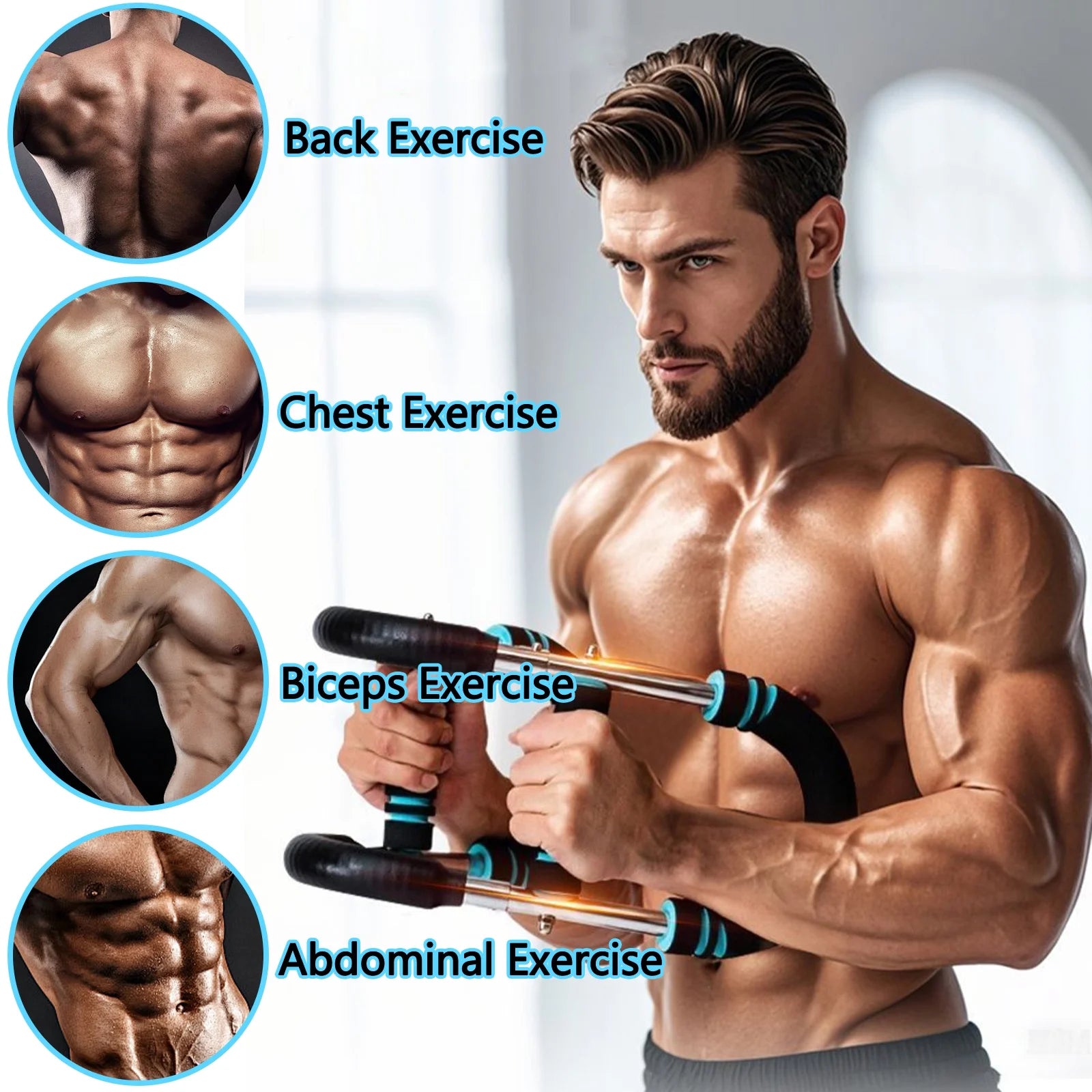 Twister Arm Trainer, 66-110Lb Adjustable Upper-Body Workout Equipment, Chest and Arm Trainer for Men, Portable Detachable Spring Resistance Home Fitness Equipment for Enhancing Upper Body Muscle.