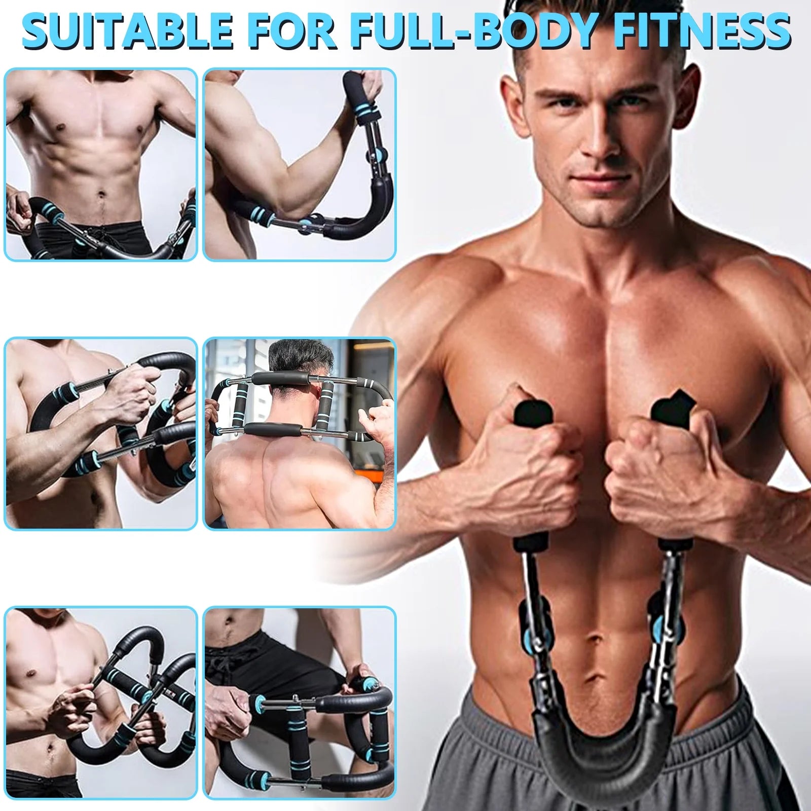 Twister Arm Trainer, 66-110Lb Adjustable Upper-Body Workout Equipment, Chest and Arm Trainer for Men, Portable Detachable Spring Resistance Home Fitness Equipment for Enhancing Upper Body Muscle.